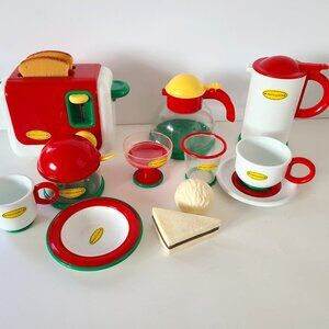Vintage Children's Kitchen Set Toy Toaster Coffee Pot Party Queen 1990s
